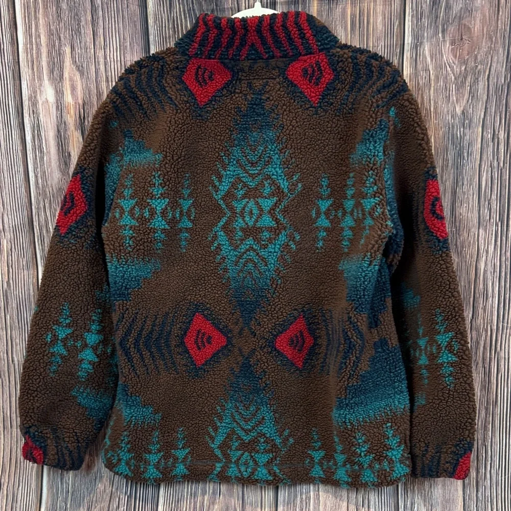 Tasha Polizzi Brown and Teal 3/4 Zip Up Jacket - Picture 6 of 10